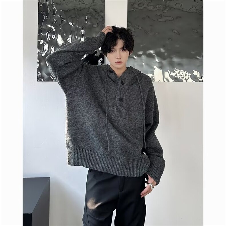 韩系慵懒氛围感半开衫毛衣男TC579P50,男装针织衫/毛衣,星座1116-2