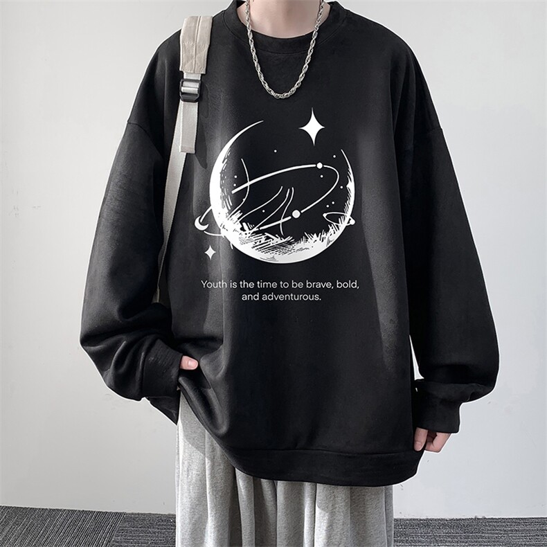 麂皮绒卫衣男大码重磅长袖t恤男JW81457-P35加绒款P45,男装T恤,电商A040