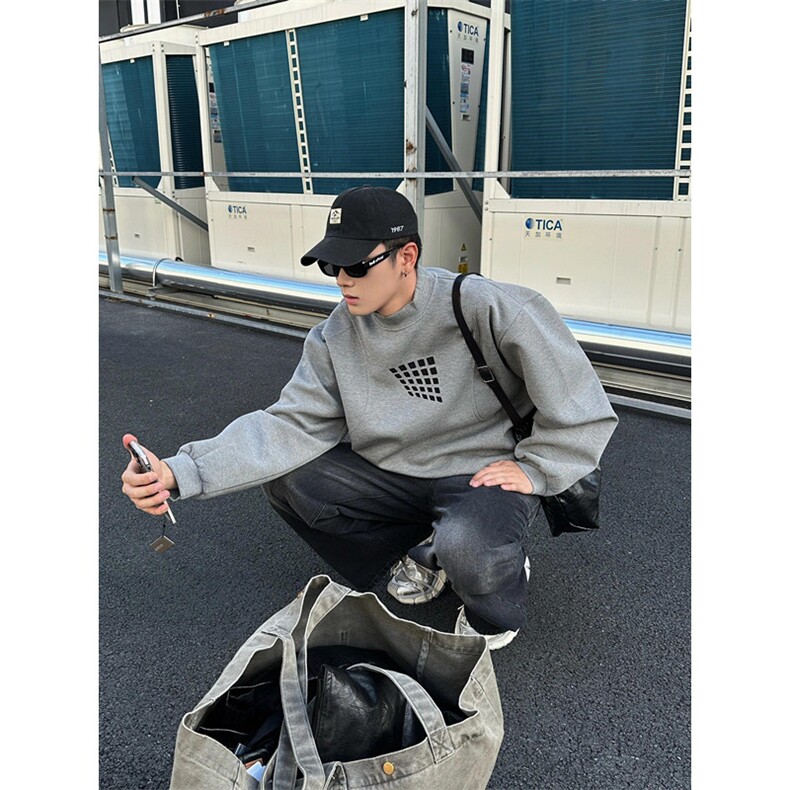 卫衣男款秋季痞帅高级感美式复古外套oversize套头衫W6128,男装卫衣,星座1116A（原606A-3）