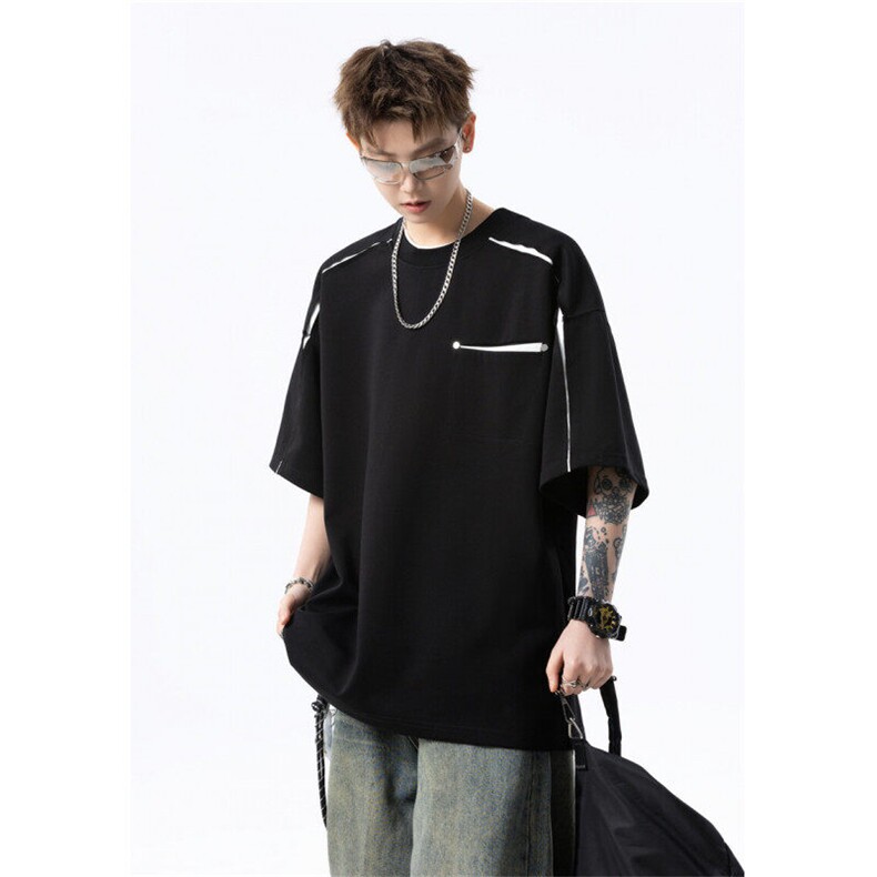 706-T2211-P45280克重磅现货夏季男士痞帅半袖设计感短袖T恤,男装T恤,星座706