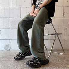 复古怀旧风渐变色水洗牛仔裤直筒阔腿牛仔裤N3024P40，男装牛仔裤，星座1116-2