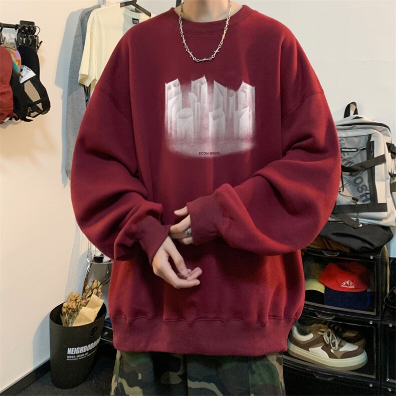 ！圆领卫衣男装港风长袖T恤男外套男WY147-P28,男装卫衣,电商B367