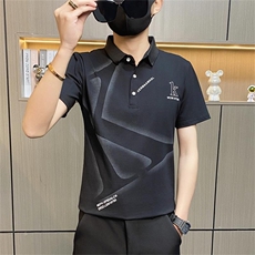 PL019-P35控55夏季翻领男士短袖纯棉t恤潮牌POLO衫男装带领子半袖，男装Polo衫，电商D310B-1