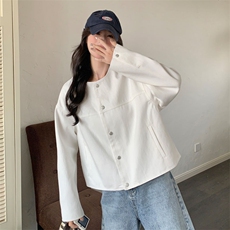 白色港风休闲棒球服外套女春秋2025新款小个子流行爆款高级感夹克，女装短外套，2D143