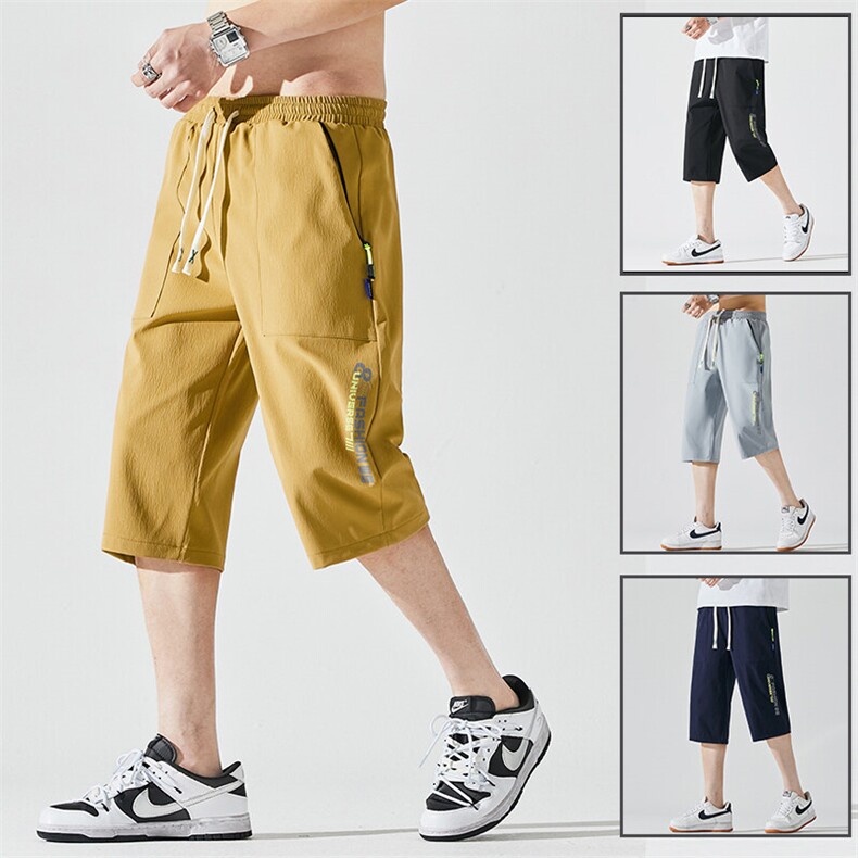 2025夏季新款男士七分裤时尚休闲马裤潮流男裤子KZ1096-P28，男装休闲裤，星座217-4