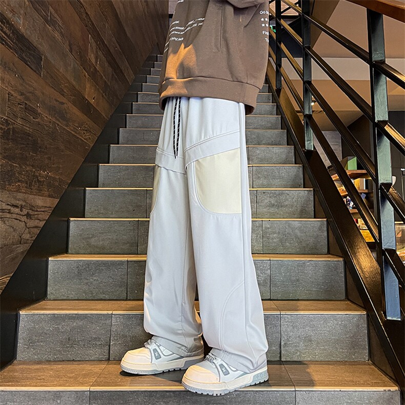 8XL-M拼接PU皮冲锋裤男特大码防风防水登山工装裤KZ016P53加绒63图片