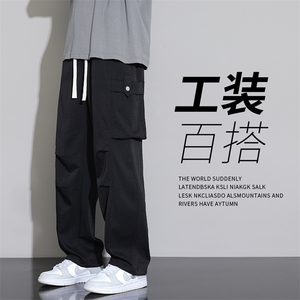 直播数据款 春季新款大口袋伞兵裤宽松直筒休闲裤工装裤 K515-P42图片