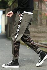 2021春秋装新款迷彩撞色工装裤潮宽松大码休闲裤迷彩+5，男装休闲裤，电商A009A（原A058A）