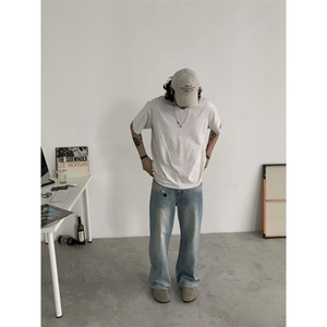 现货！！！蓝色水洗牛仔裤休息裤子RM2042-P55图片