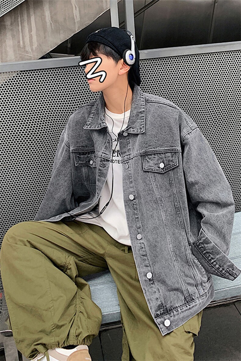 1港风秋季新款情侣宽松休闲潮流牛仔夹克男士外套7207P78控98,男装夹克,星座226-2