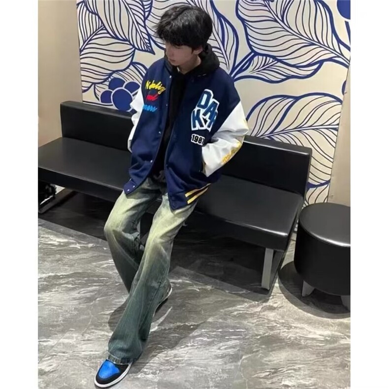 潮牌字母刺绣棒球服外套女春秋季美式高街JK7733,女装短外套,星座208-5