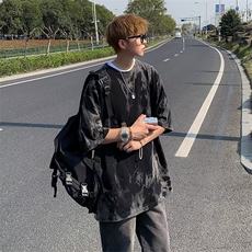 时尚都市男日系五分袖T恤圆领日常标准春季新款潮流百搭，男装T恤，星座716-4