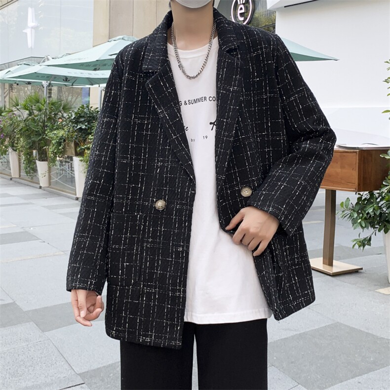小香风西装外套男2023轻奢高级感轻ins熟风男装小众上衣W1697-P63,男装西服,星座412-2