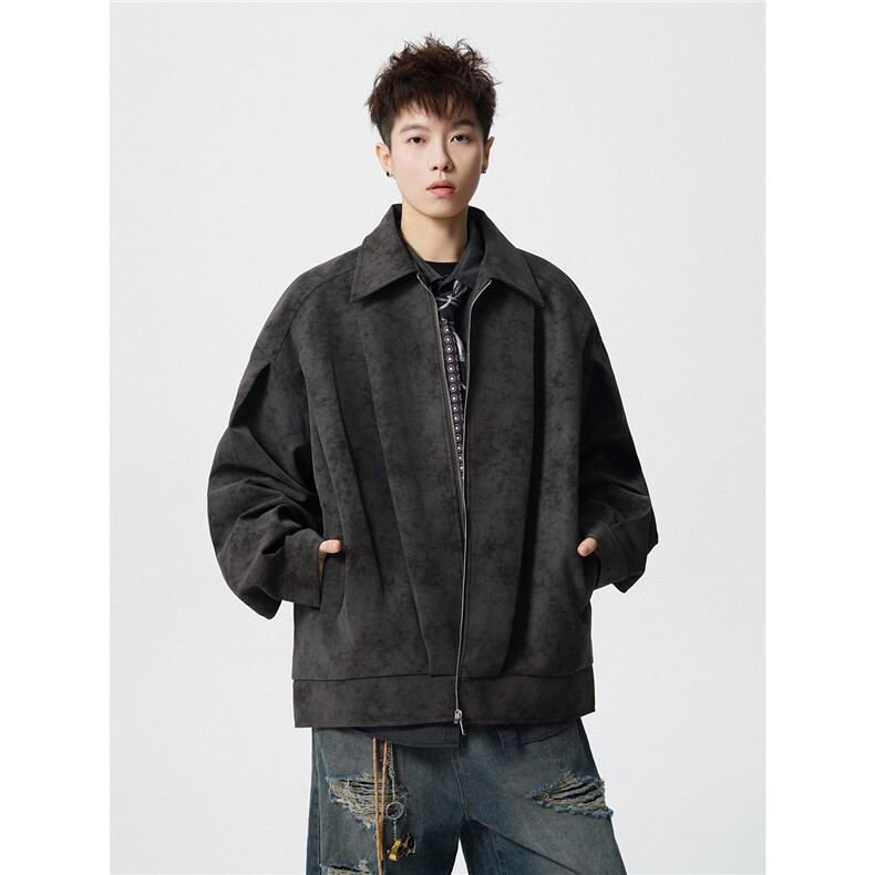 JK2564-特P85控158100聚酯纤维涤纶设计外套男流拉链皮夹克男,男装夹克,电商B370