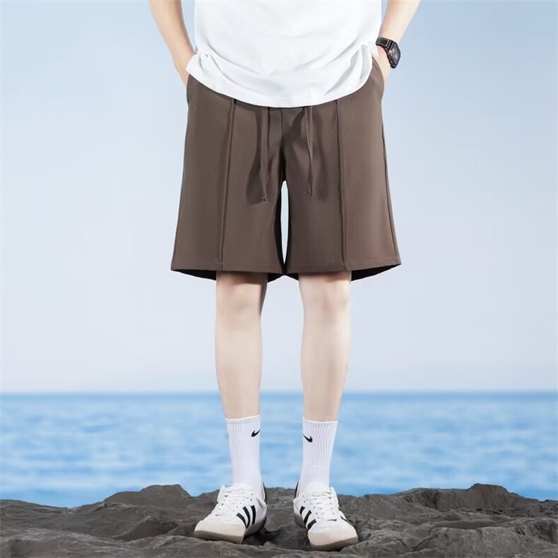夏季新款纯色松紧腰运动五分裤男肥佬宽松直筒休闲五分裤男潮外贸,男装牛仔裤,星座1013