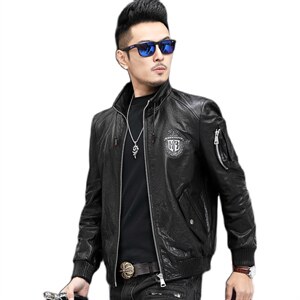 Z2003男士绵羊皮皮衣外套修身翻领机车皮衣男P850,男装皮衣,电商B360
