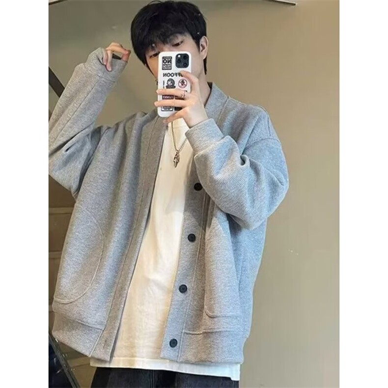 2025秋季重磅开衫卫衣男韩系慵懒风宽松上衣百搭ins潮流休闲外套，女装短外套，星座506A