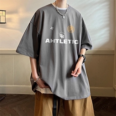 抖音得物二开现货220克夏装重磅美式高街宽松短袖t恤MT184，男装T恤，电商A486-1