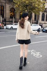 冬季新款颗粒奶咖色淑女外套，其它，水锦红