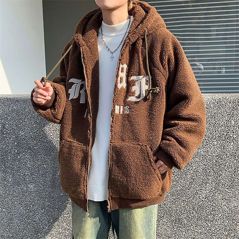 摇粒绒外套男冬季羊羔绒保暖夹克M061-P60,男装棉衣,星座308B-2