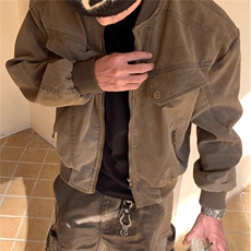 cleanfit短款工装外套男秋冬款美式复古棒球服潮牌做旧哈灵顿夹克，男装夹克，星座506A