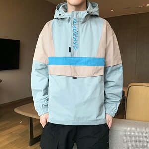 工装外套男士宽松2021春秋季套头连帽潮流休闲夹克DS860T