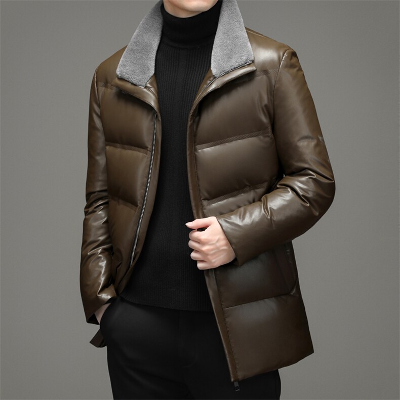 2023新款冬季商务休闲上衣中年爸爸装加厚保暖白鸭绒羽绒服外套,男装羽绒服,电商B212（原钱塘6029）