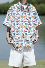 8XL-M花衬衫男短袖夏季薄款冰丝半袖宽松大码休闲外套DC28008P38，男装衬衫，电商B312