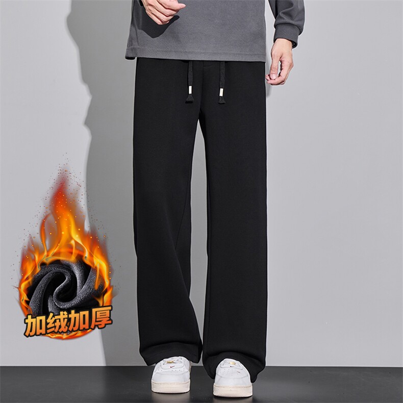 宽松直筒阔腿运动卫裤男秋冬季休闲裤加厚裤子Z2344-P45/加绒P55,男装休闲裤,星座509