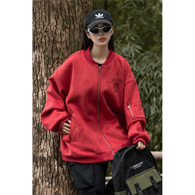 23/美式麂皮绒飞行棒球服中性风男女夹克外套JF3276-P80控108,男装夹克,电商B370