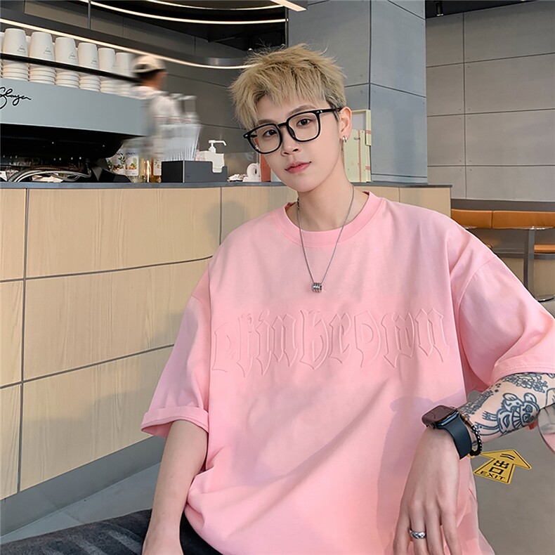 港风钢印字母潮短袖T恤男DT77775P25块特价控48：供抖音视频,男装T恤,星座227-7