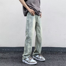 牛仔裤男韩版潮流高街帅气直筒2024夏季新款ins长裤RK1736-P45，男装牛仔裤，星座412-3