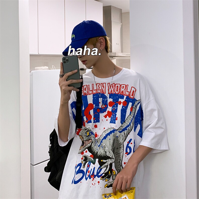 女装类目网红短袖男潮牌韩版宽松t恤五分袖男装半袖D078/P28,女装T恤,星座1506-1