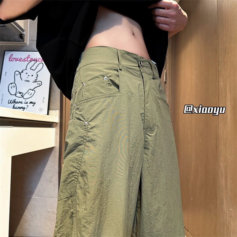 XZ616 夏季薄款半松紧弯刀冰丝裤速干休闲裤TY2492 M-5XL P55控78图片