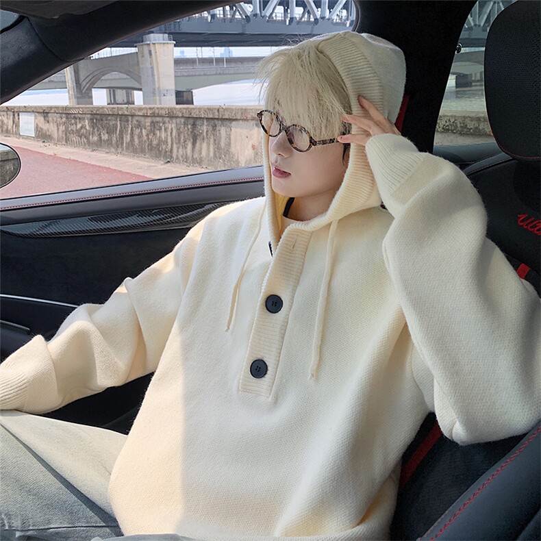 毛衣男秋冬新款港风宽松连帽针织毛衫MYA2-P65，男装针织衫/毛衣，星座214-3