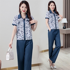 美容师工作服女长裤显瘦养生馆桑拿足疗工作服酒店足疗足浴技师服，女装套装/套裙，妙形