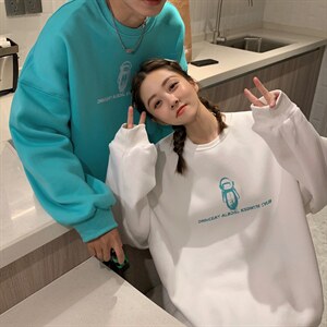 主推 情侣装秋装 潮牌太空人卡通印花情侣卫衣外套G940 P38 男类图片