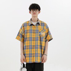 特P35无差价新款夏季时尚百搭格子衬衫-HC2130无影墙，男装衬衫，电商A003