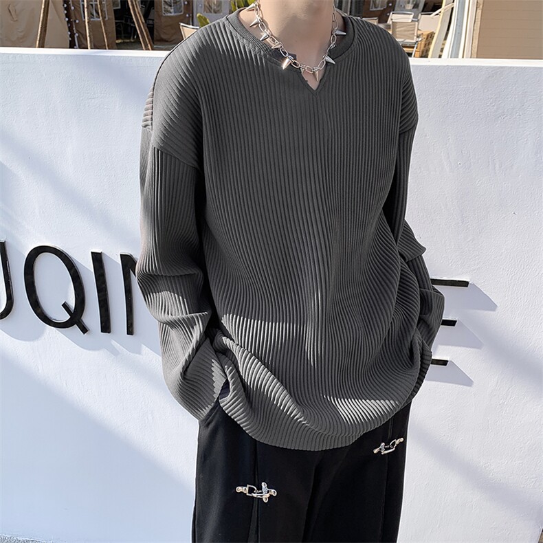 C302-P352024春季新款日系cityboy设计感上衣垂感长袖T恤现货,男装T恤,星座512-6