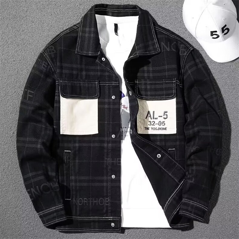 1506/QY80370/P44潮牌衬衣外套学生帅气夹克秋冬季开衫上衣服，男装夹克，星座1506