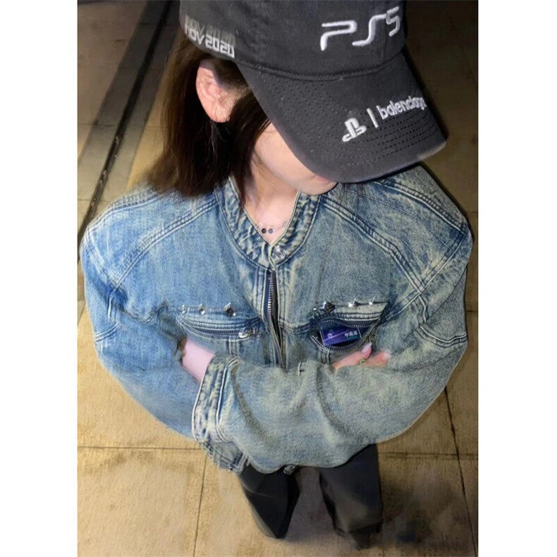 DY2305-P78美式水洗垫肩拼接牛仔外套潮牌夹克男-网图档口大货,男装夹克,星座603-2