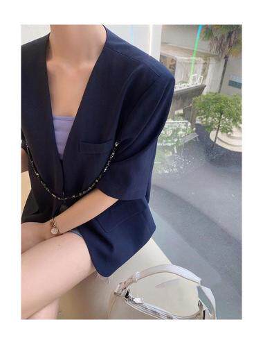设计款链条中袖西装，女装西装，UPUP