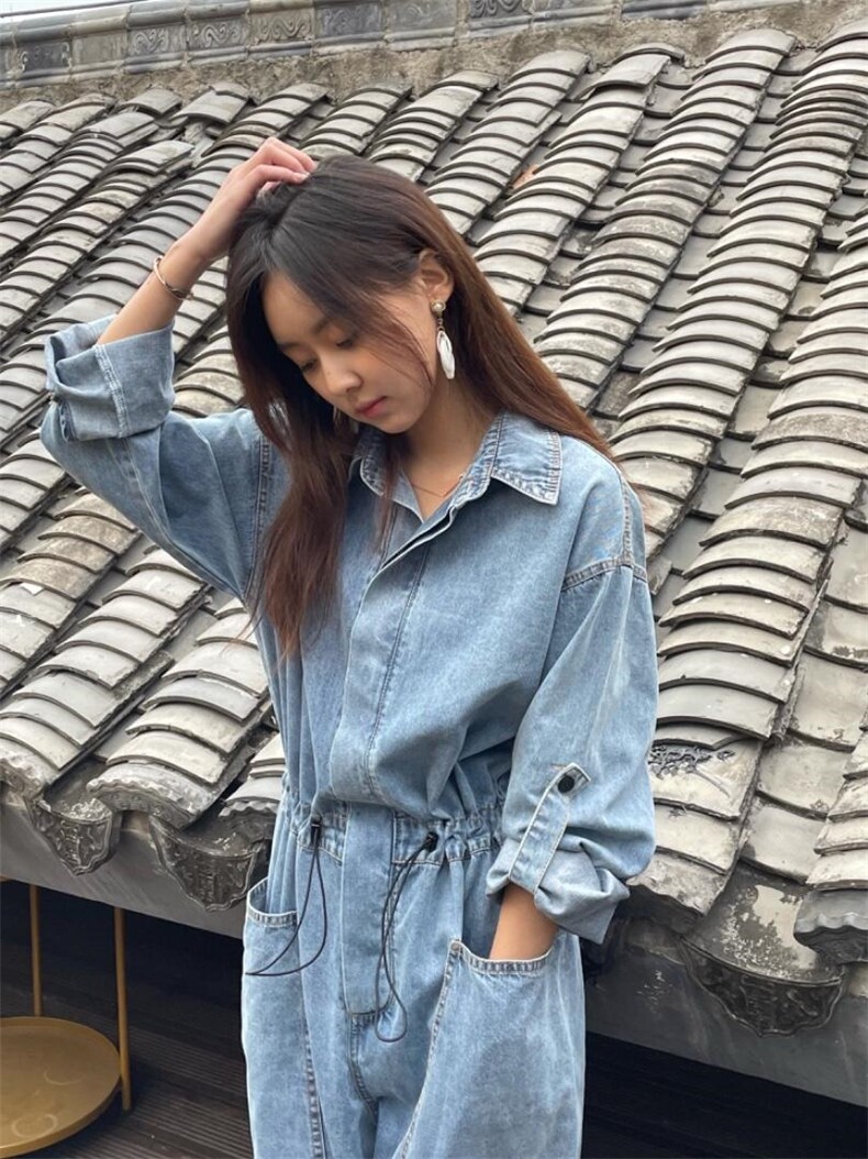 春季新款牛仔连体裤，女装连体裤，玫瑰共和国