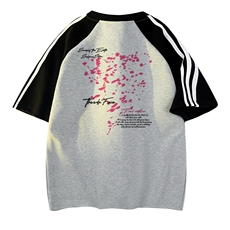 花灰色拼黑袖