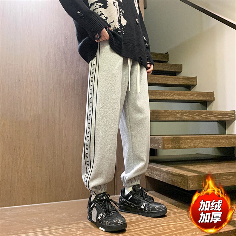 秋季木地板新款男裤卫裤男束脚裤百搭加绒卫裤K3211H-P46,男装休闲裤,星座717