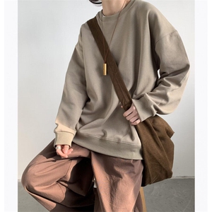 美式纯色卫衣春秋宽松潮牌大码圆领上衣男士外套男款潮 EE019-P40图片