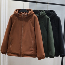 大码加厚摇粒绒羽绒服卫衣90白鸭绒宽松男女连帽外套夹克Y58P110，男装夹克，星座210