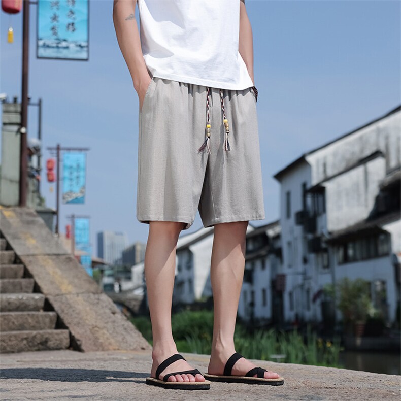 亚麻纯色宽松休闲五分裤808-特P35,男装牛仔裤,星座816A（原B366）
