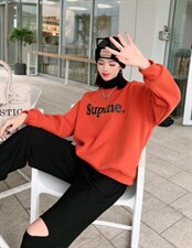 冬季新款加绒字母卫衣，女装卫衣/绒衫，依诺阁