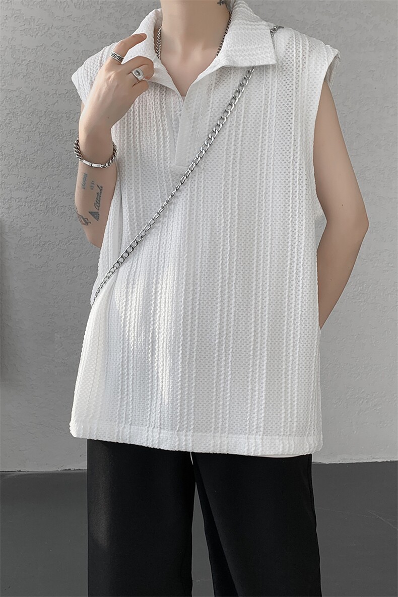 8XL-M夏竖条纹纯棉背心男韩版宽松坎肩休闲运动午休T恤肌理DX333,男装背心/马甲,电商D206-1